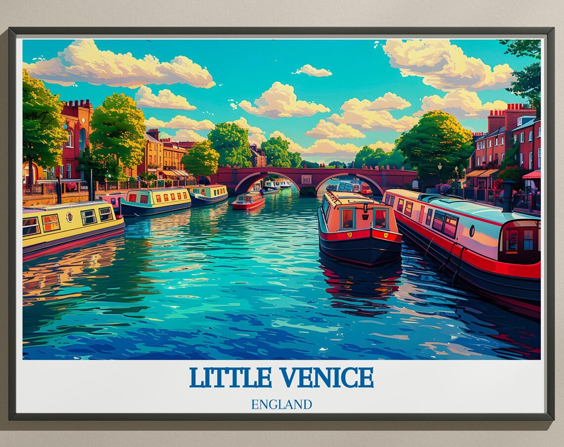 Little Venice Canal Narrowboats Regents Canal London Travel Poster
