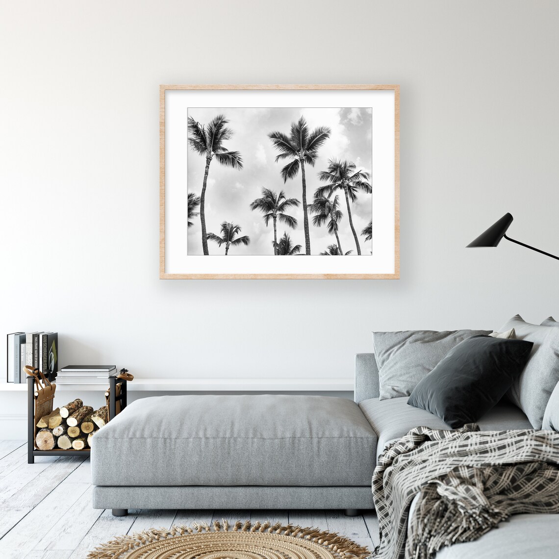 Black White Palm Tree Art Print, Aruba Decor - Image 3