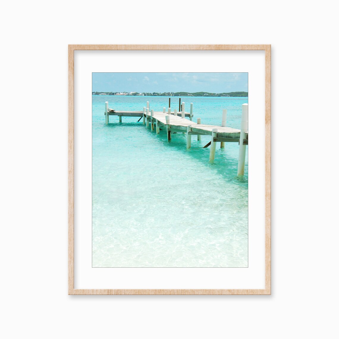 Bahamas Boat Dock Beach Art Print, Exumas Pier