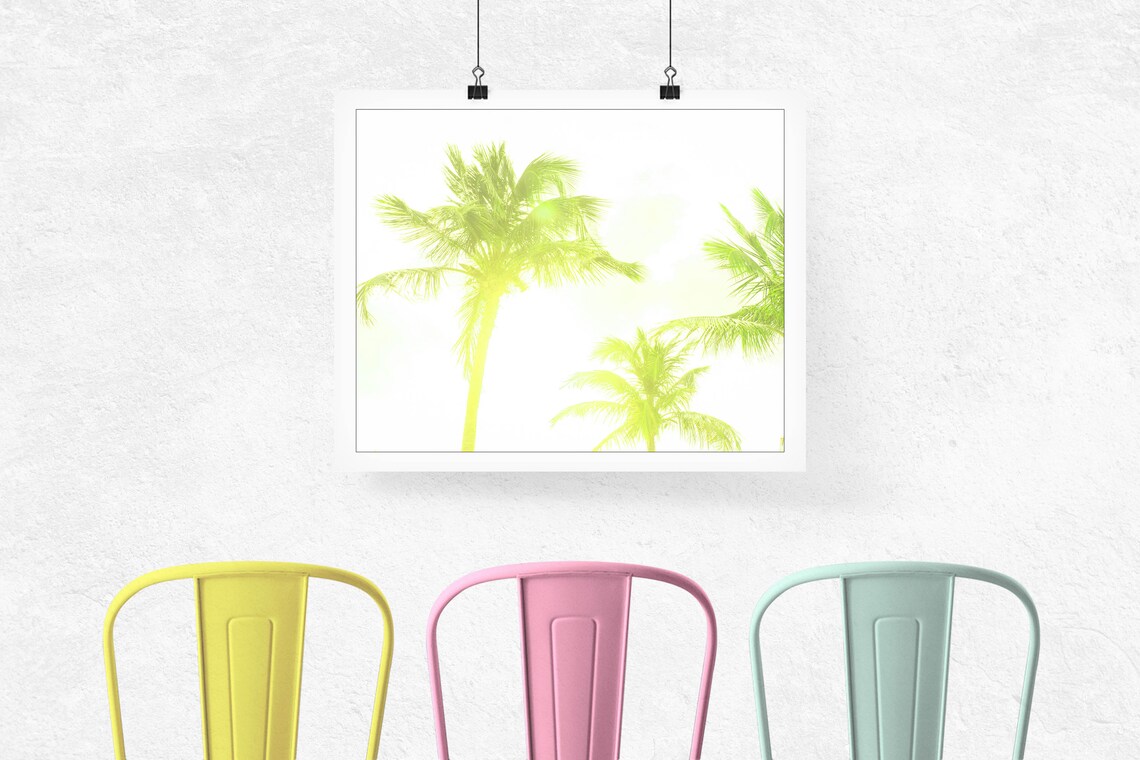 Palm Trees Print Tropical Wall Art Boho Beach Decor Travel Wall Art Large Poster - Image 2