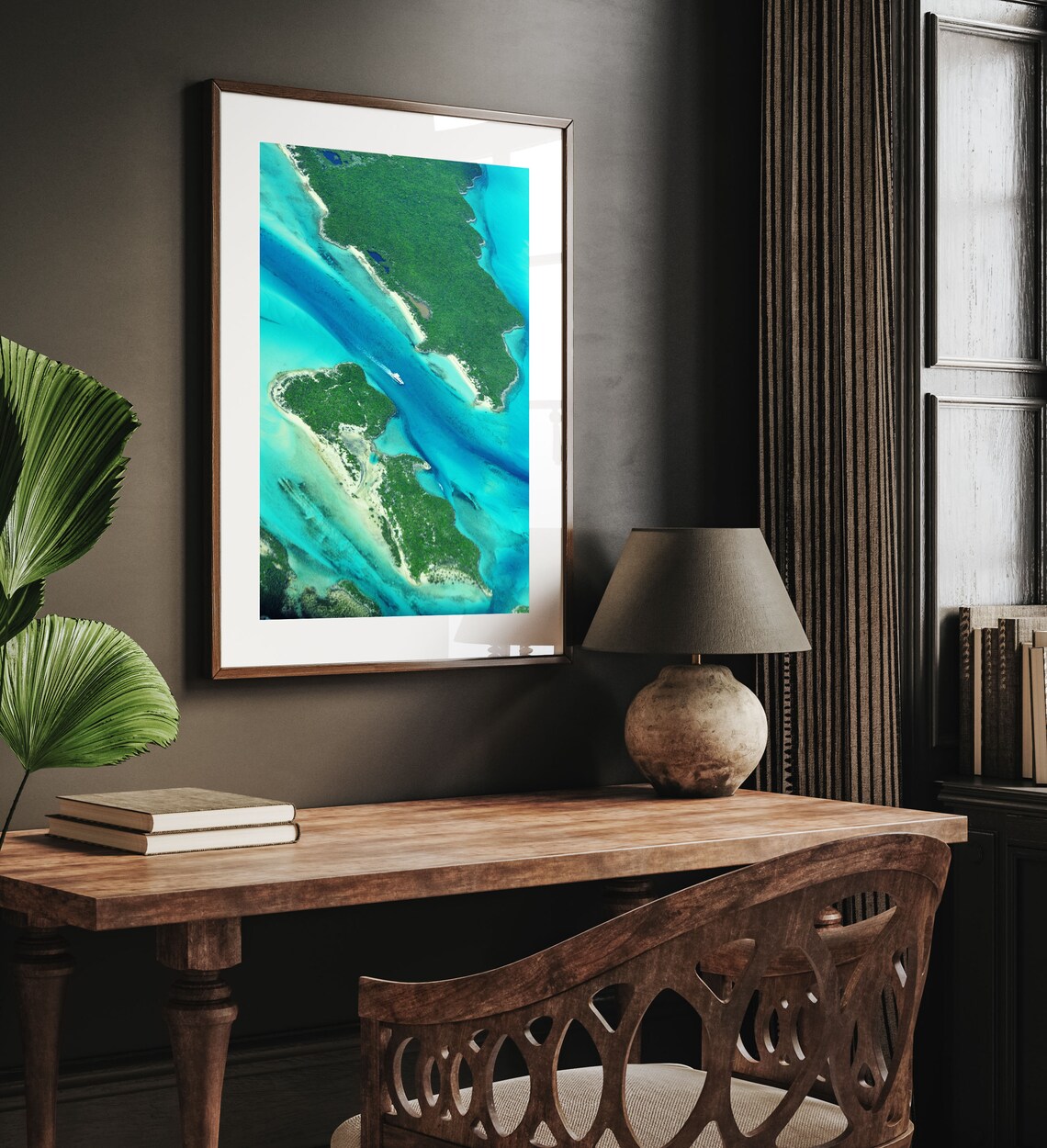 Aerial View of Turquoise Waters and Emerald Green Islands Poster - Image 2