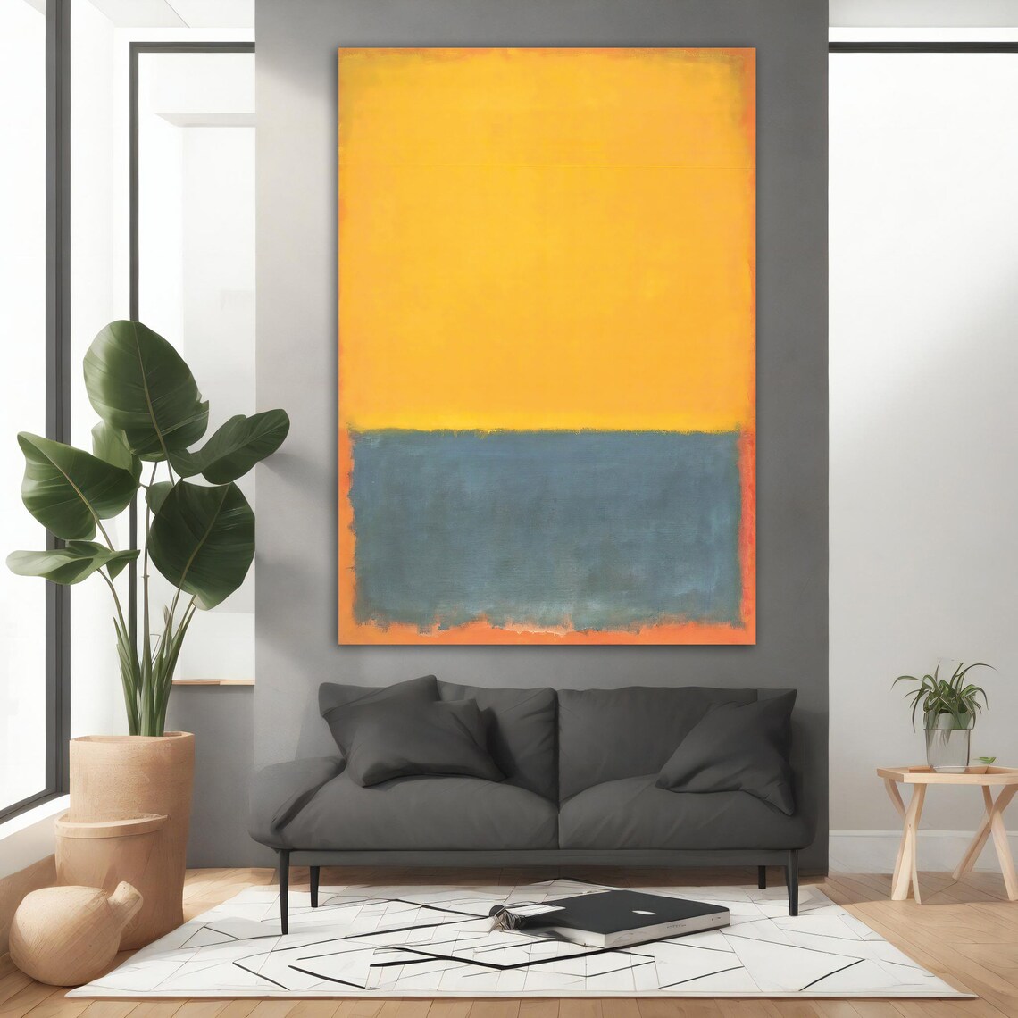 Mark Rothko Yellow Gray Color Field Abstract Modern Art Poster - Image 3