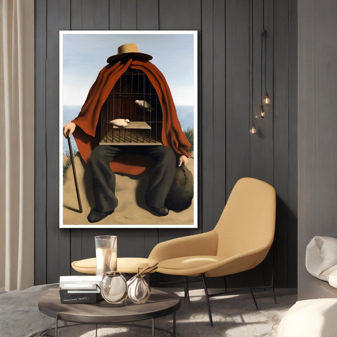 Rene Magritte The Therapist Birdcage Man Surreal Classic Art Poster - Image 2