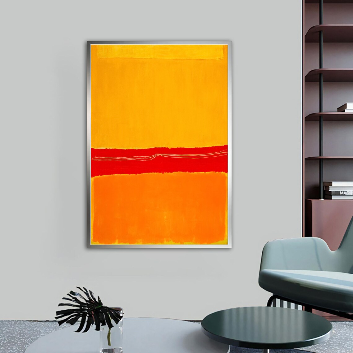 Mark Rothko Yellow Red Orange Abstract Colorful Mixed Framed Wall Art For Your Home And Office Modern Minimal Art - Image 4