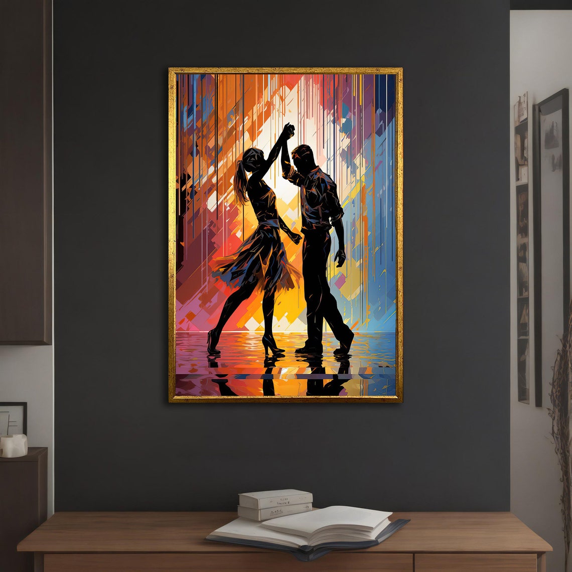 Colorful Dancing Couple Painting Abstract Dance Poster With Different Frame Options For Your Home And Office Modern Decor Ideas - Image 2
