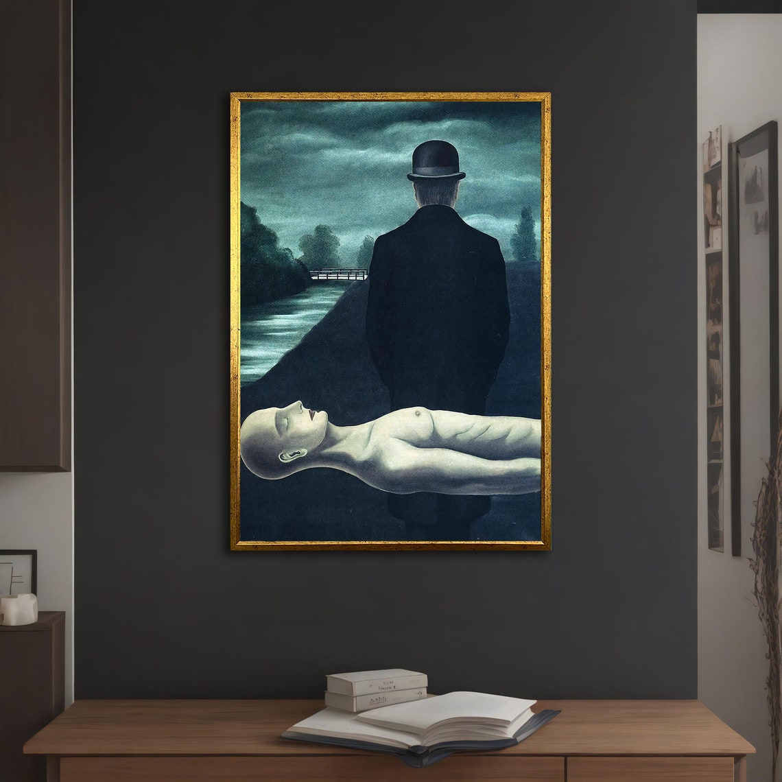 The Musings Of The Solitary Walker Ren Magritte Art Of Surrealism Fine Art Print Wall Art Design Framed Painting - Image 5