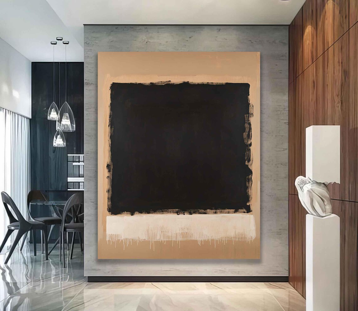 Mark Rothko Abstract Painting Orange Black Wall Art Home Decoration - Image 2