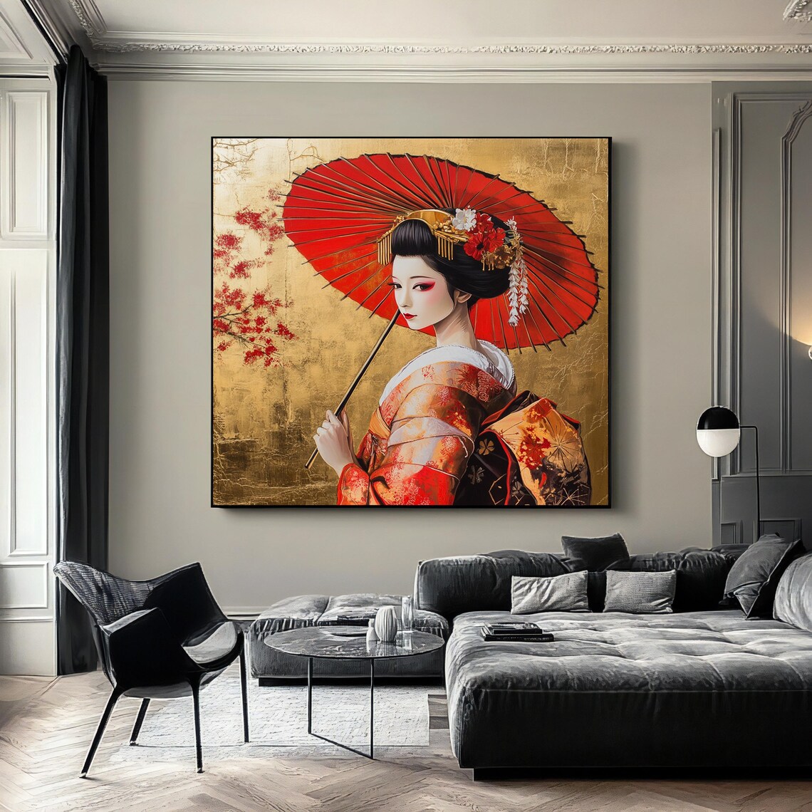 Geisha Umbrella Traditional Japanese Art Print