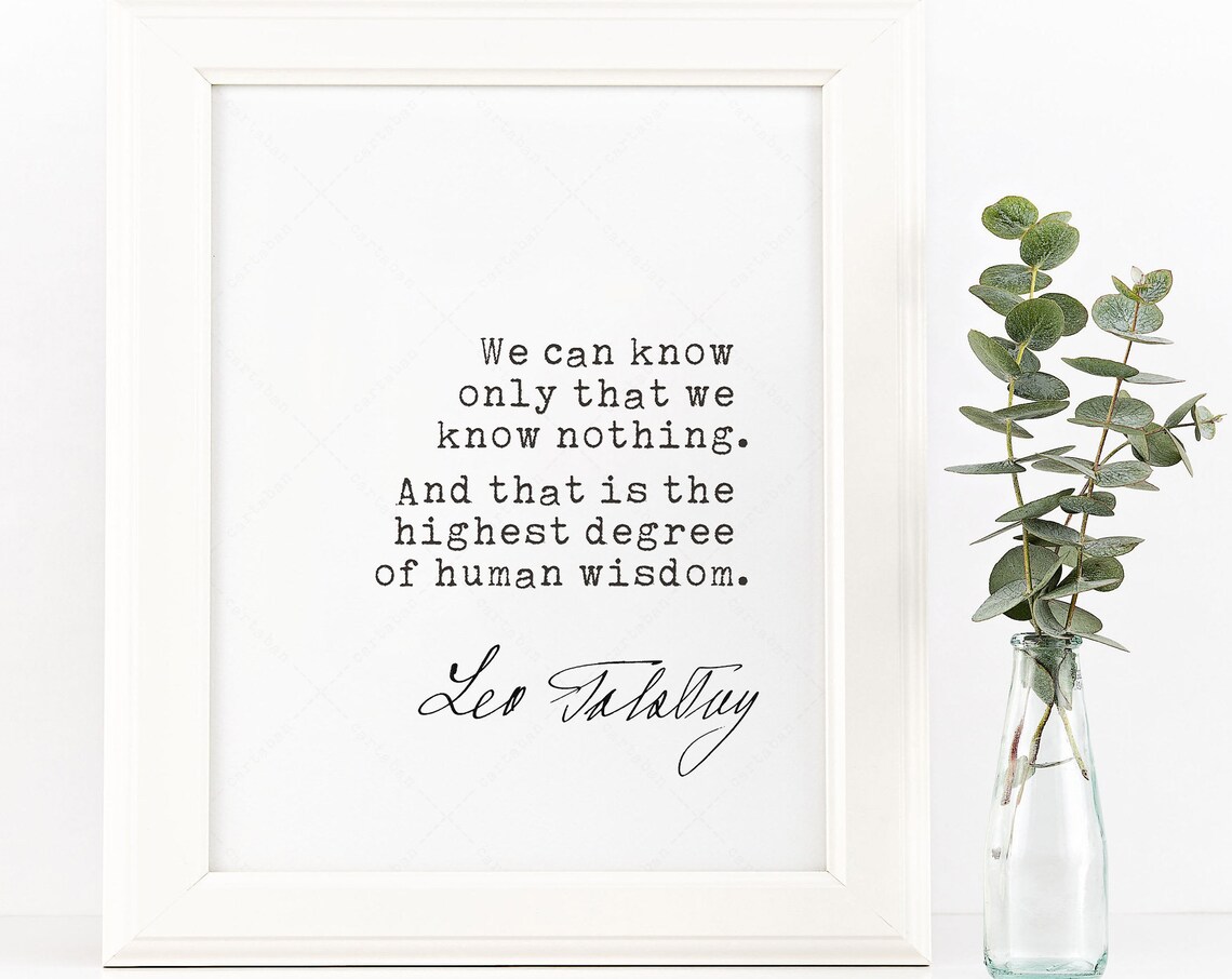 Tolstoy Quote Art Print for Book Lovers, Leo Tolstoy