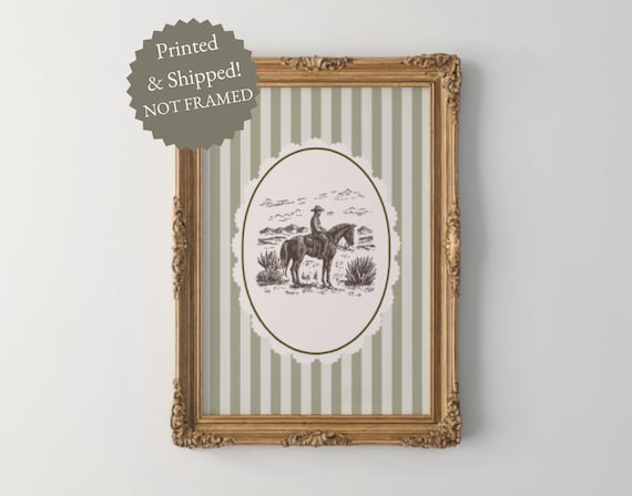 Vintage Cowboy Print, Rustic Western Nursery Art
