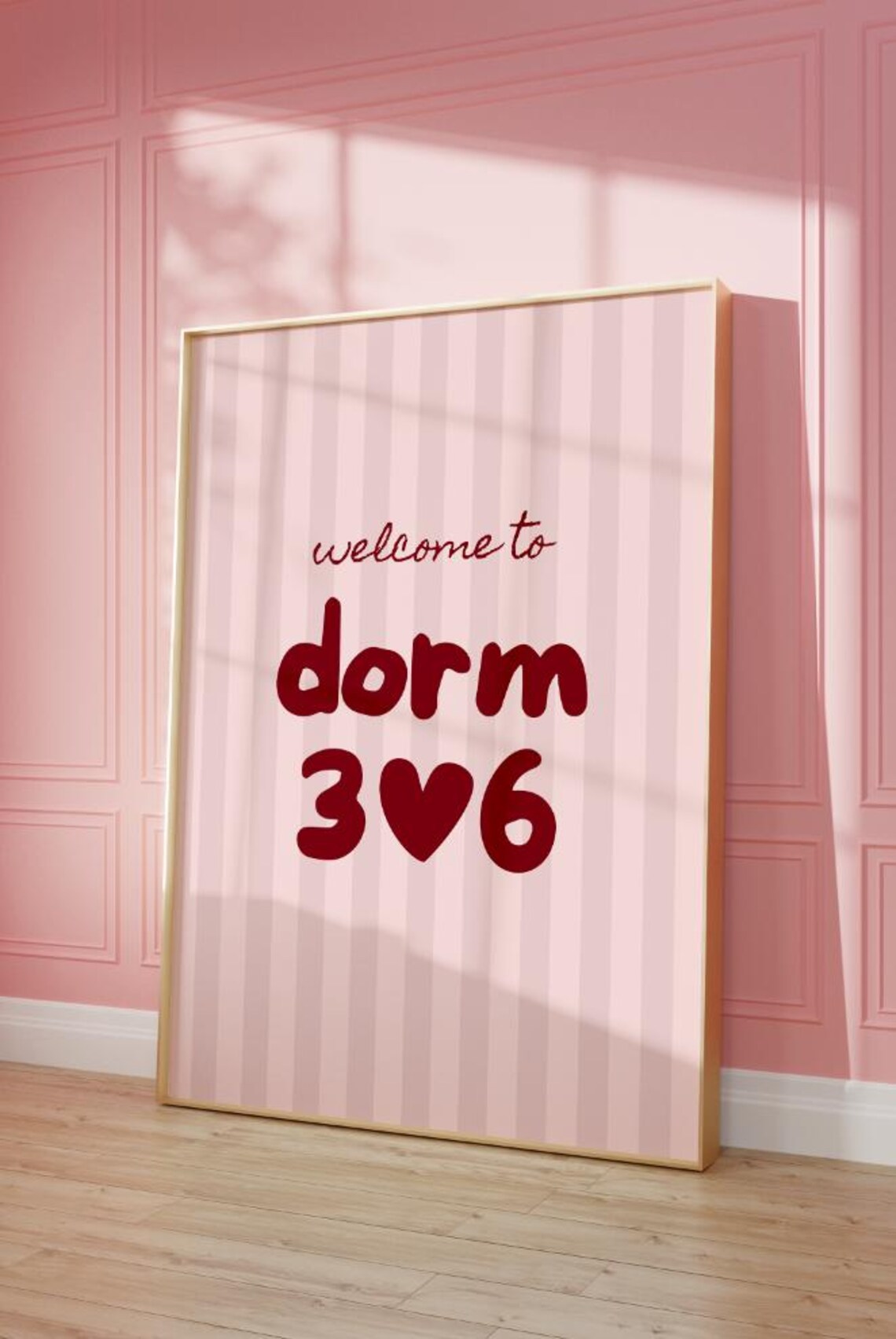 Custom Dorm Welcome Sign, Preppy College Room Art Print