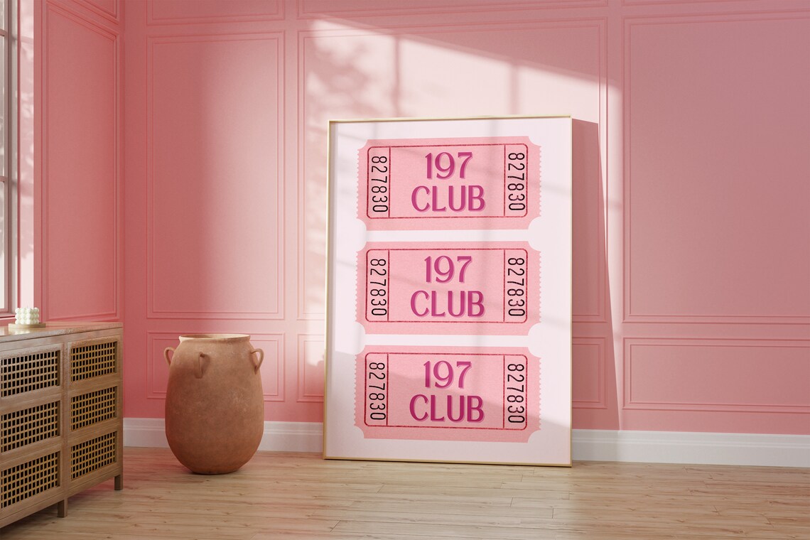 Custom Dorm Room Number Ticket Art, Pink Aesthetic - Image 2