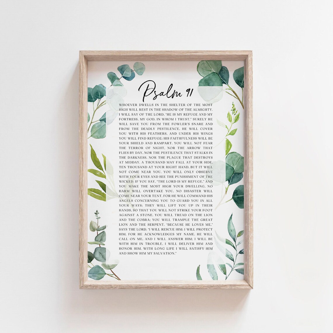 Psalm 91 Bible Verse Minimalist Christian Wall Art Print - Image 3