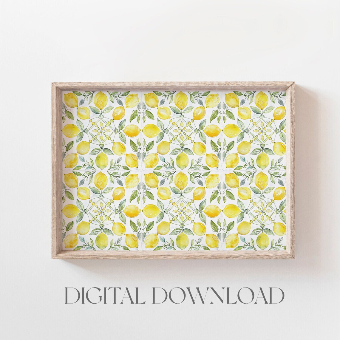 Watercolor Lemons Tiles Kitchen Wall Art Fruit Wall Art Moroccan Tiles Spanish Tiles Mediterranean Tile Seamless Pattern - Image 3