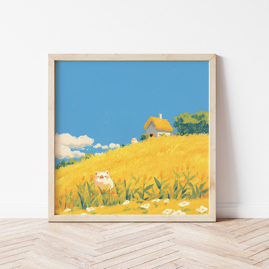 Piglet Friends Nursery Farm Poster Art Print