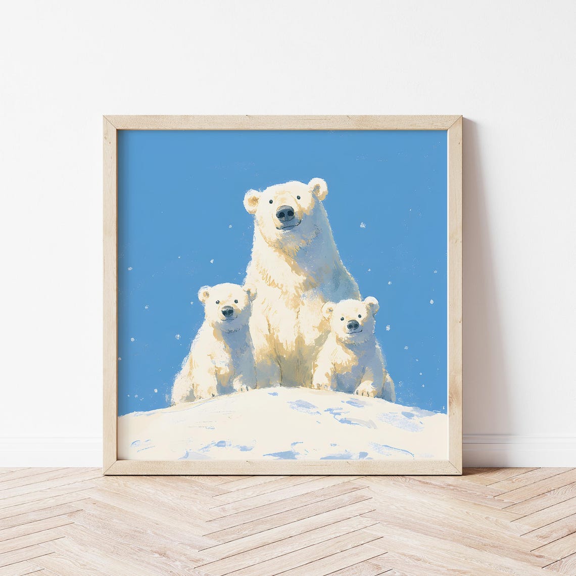 Polar Bear Family Illustration Of Polar Bear Wall Art Of Animal Nursery Print Of Birthday Gift Of Polar Bear Wall Dcor