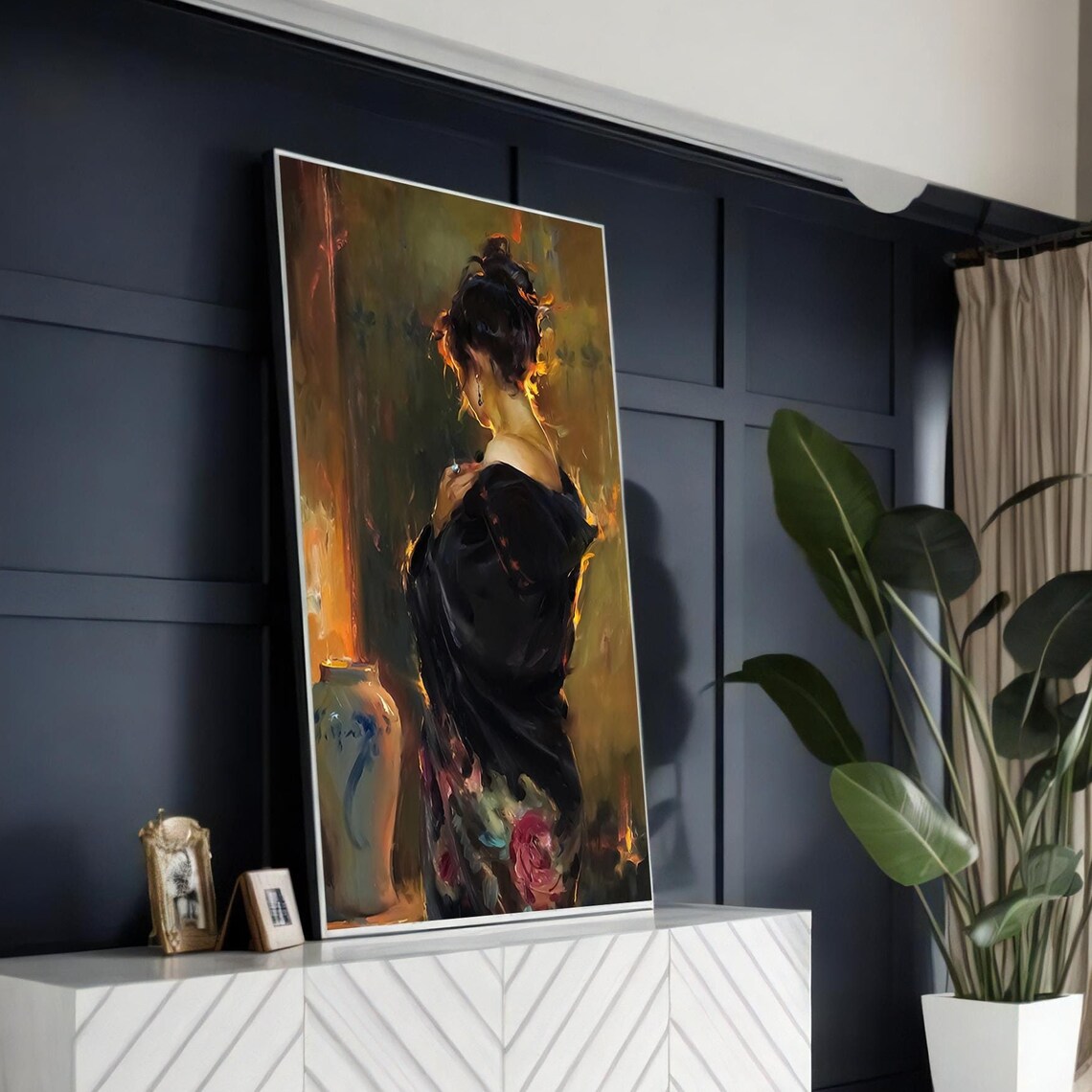 Elegant Woman Painting, Sophisticated Home Decor - Image 5