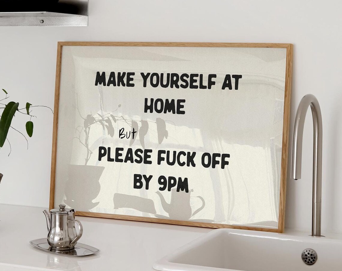 Please Fuck Off By 9pm Funny Typography Quote Print - Image 4