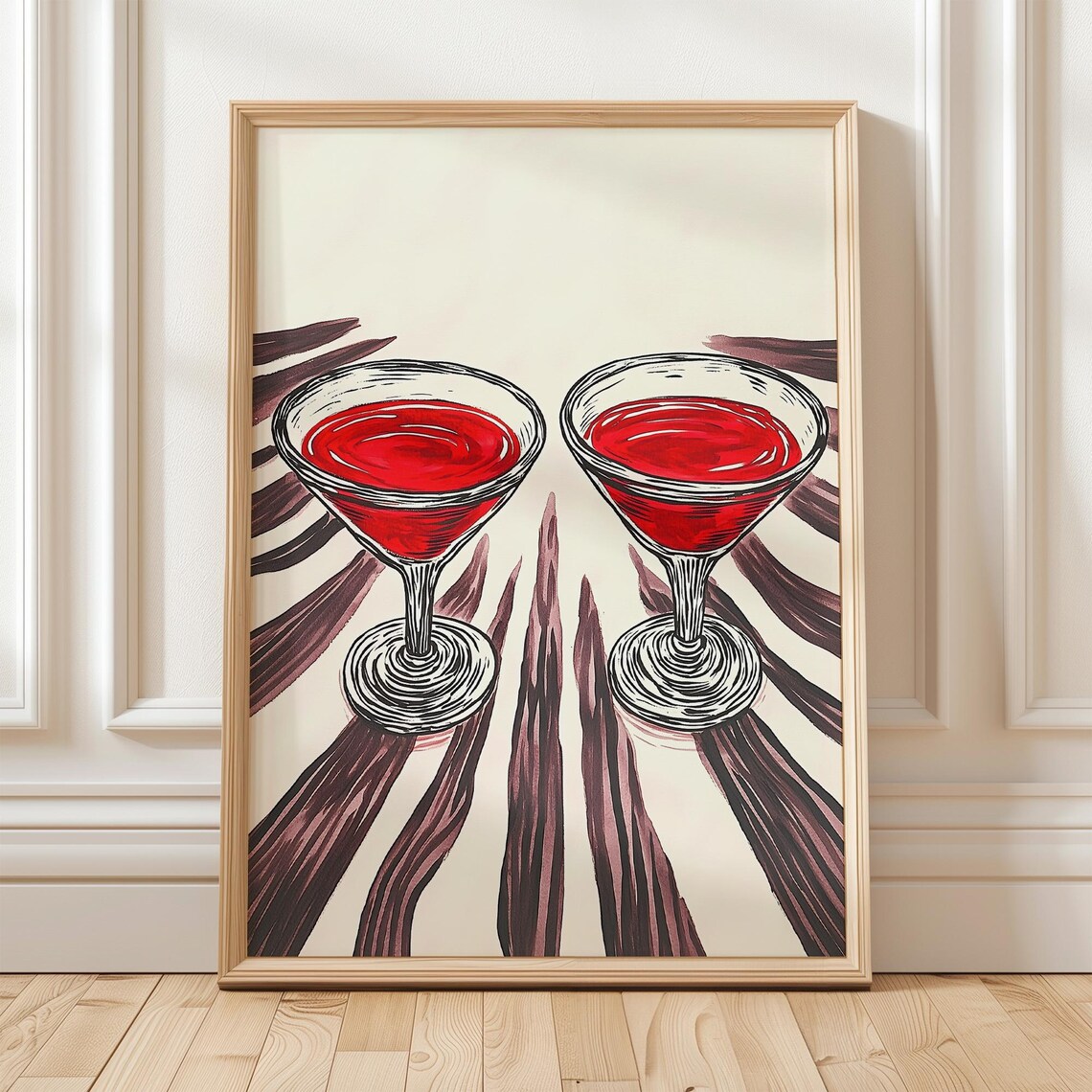 Modern Cocktail Glasses Abstract Pop Art Print