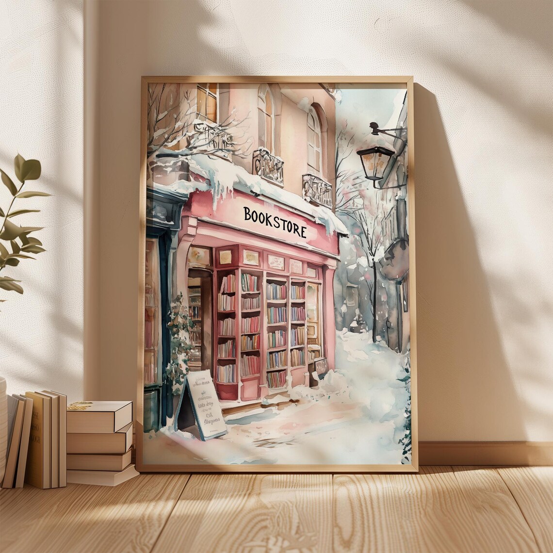 Winter Bookstore, Cozy Bookish Christmas Decor - Image 4
