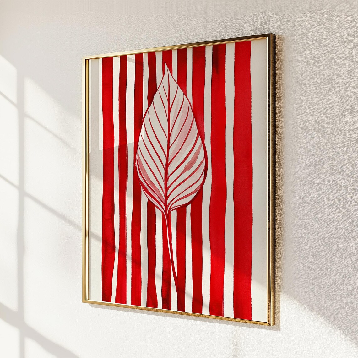 Red Leaf Abstract, Minimalist Nature Poster - Image 2