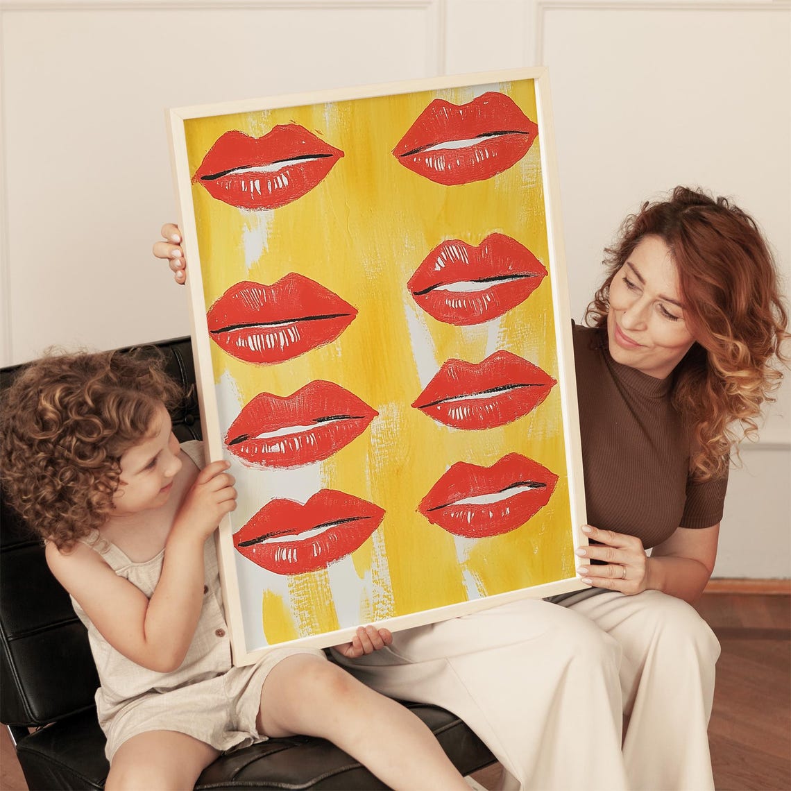 Pop Art Lips Print Bold Red Lip Illustration Modern Abstract Art Wall Art Vibrant Room Decor - Image 5