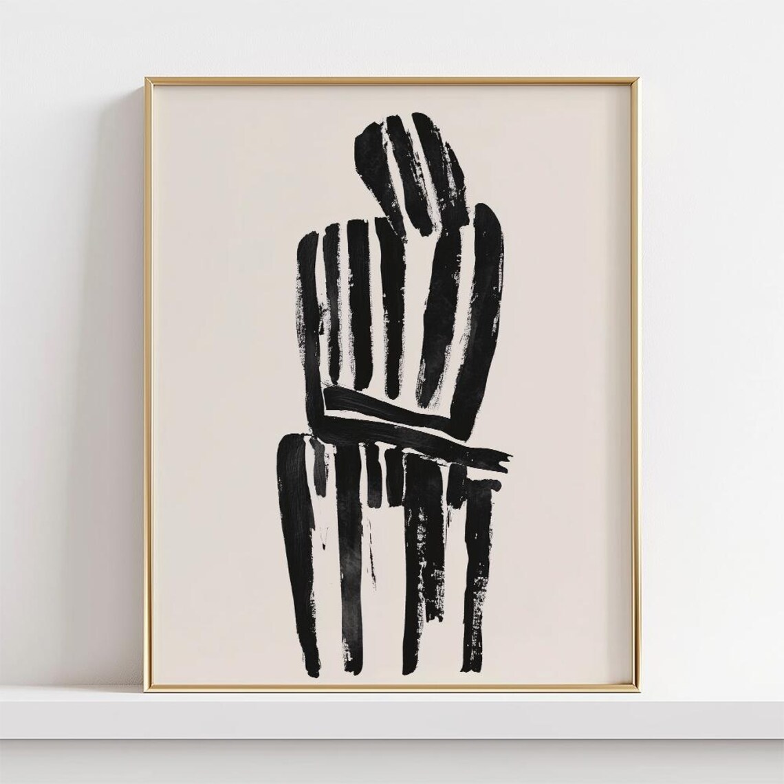 Abstract Black And White Minimalist Line Art - Image 2