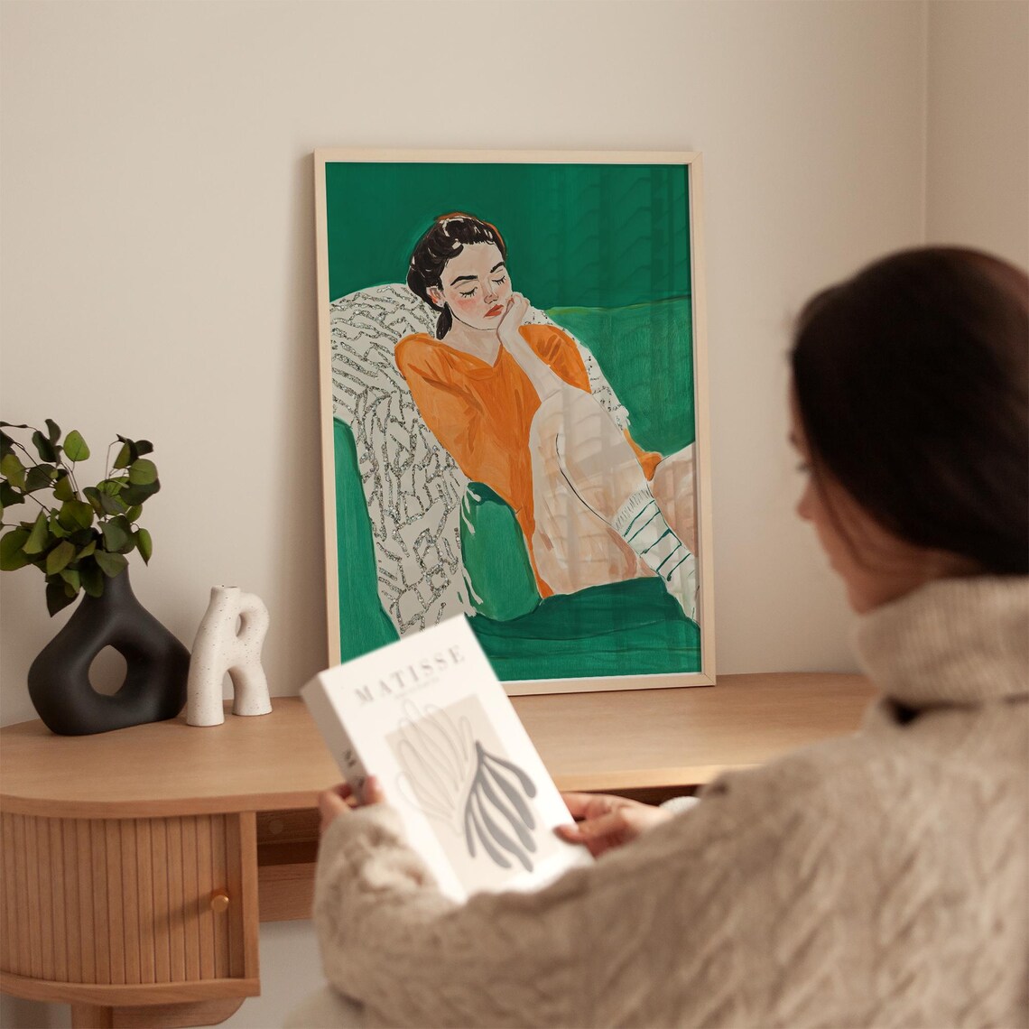 Relaxed Portrait Illustration, Modern Minimalist Art Print - Image 5