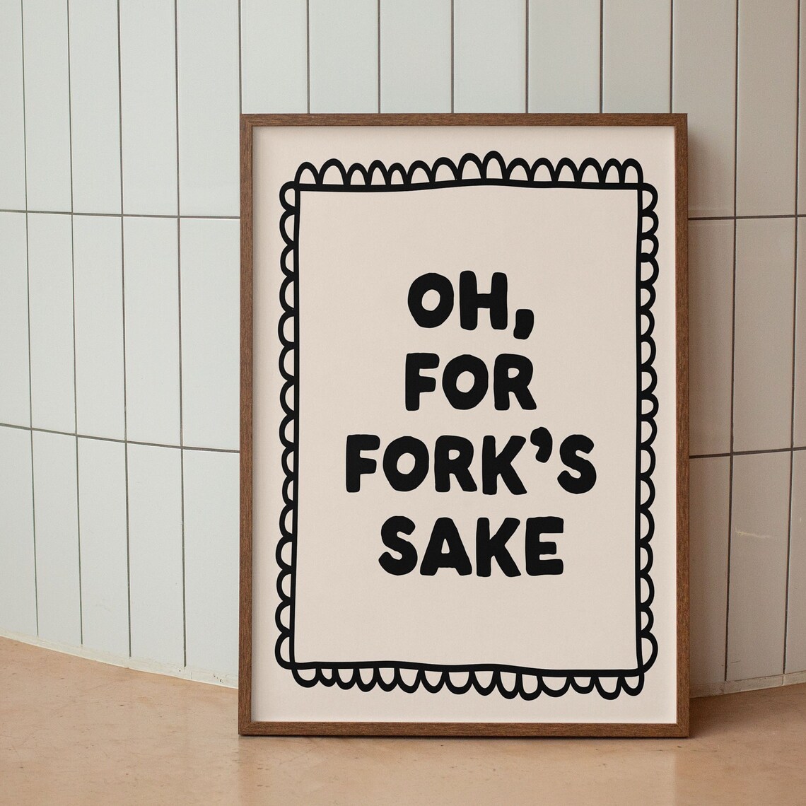 Oh For Forks Sake Funny Black Neutral Bold Typography Poster - Image 2
