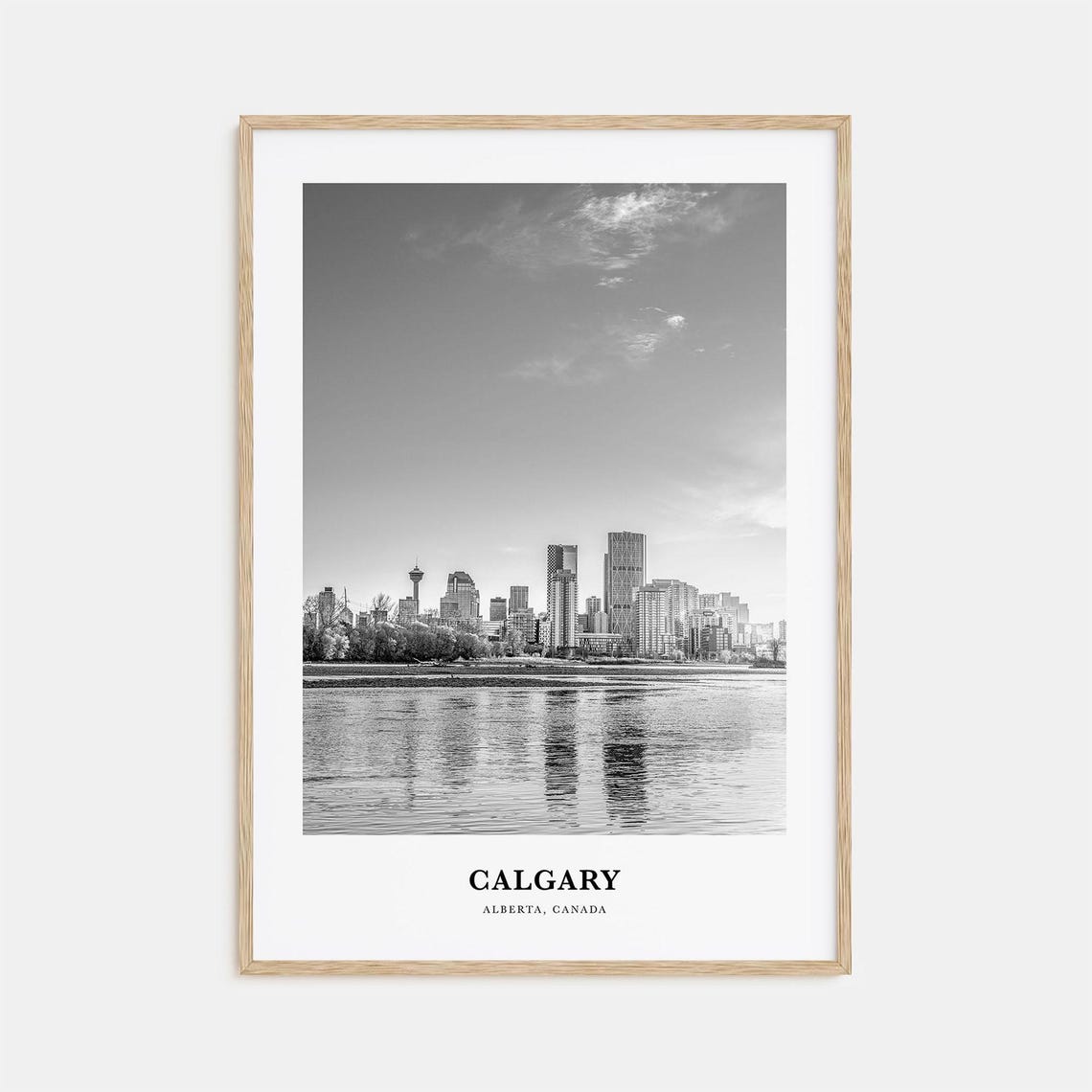 Calgary Alberta Canada Skyline Reflection in the River Poster