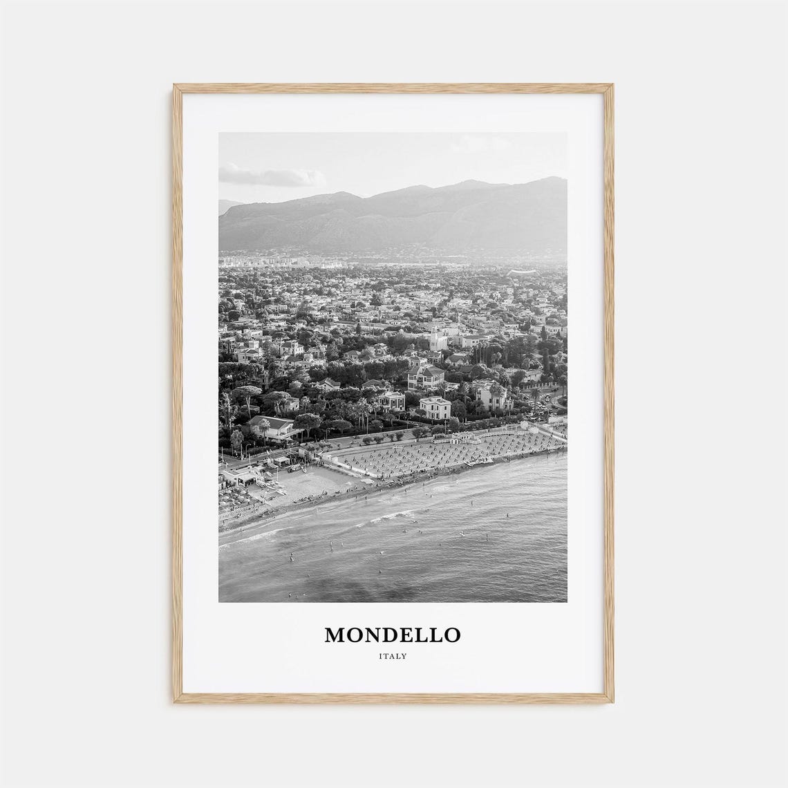 Mondello Italy Sicilian Beach Town Aerial Coastal View Photo Poster