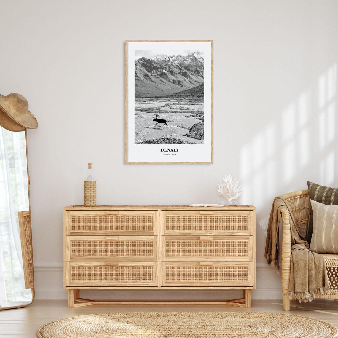 Denali Alaska National Park Caribou River Crossing Mountain Poster - Image 3