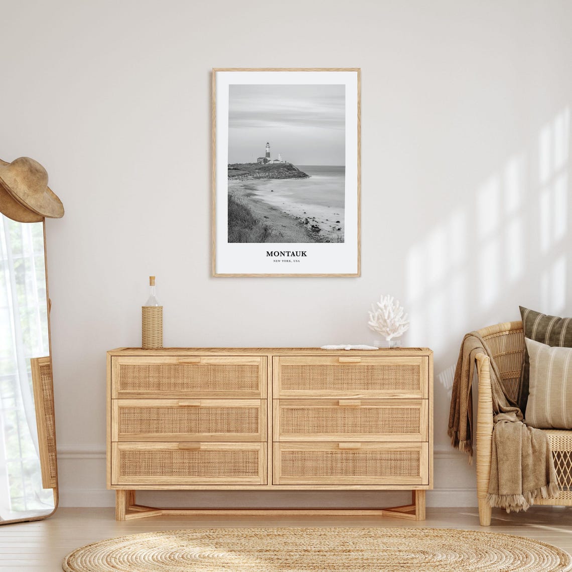 Montauk New York Point Lighthouse Rocky Ocean Coast Photo Poster - Image 3