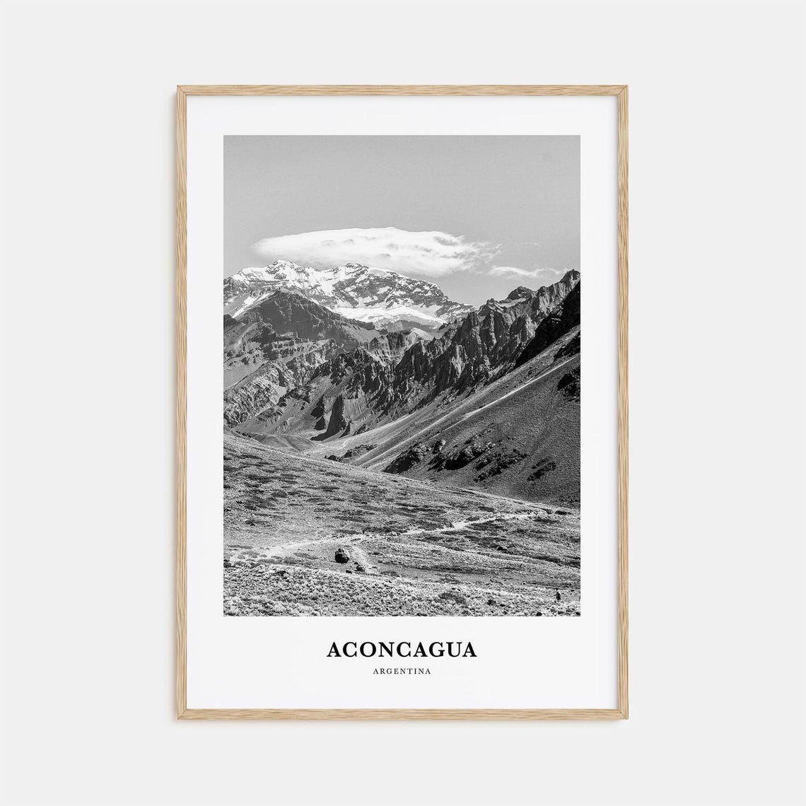 Aconcagua Argentina Snow Capped Andes Summit and Rocky Ridges Poster