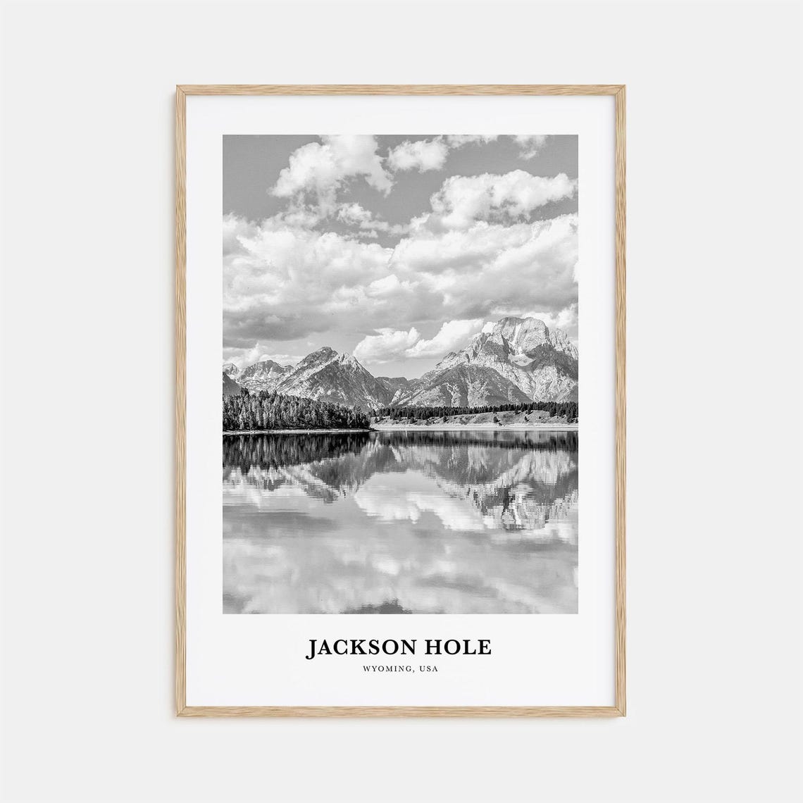 Jackson Hole Wyoming Teton Mountain Lake Reflection Travel Poster