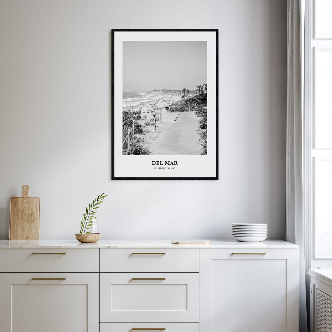 Del Mar California Sandy Beach Path to the Ocean Waves Poster - Image 2
