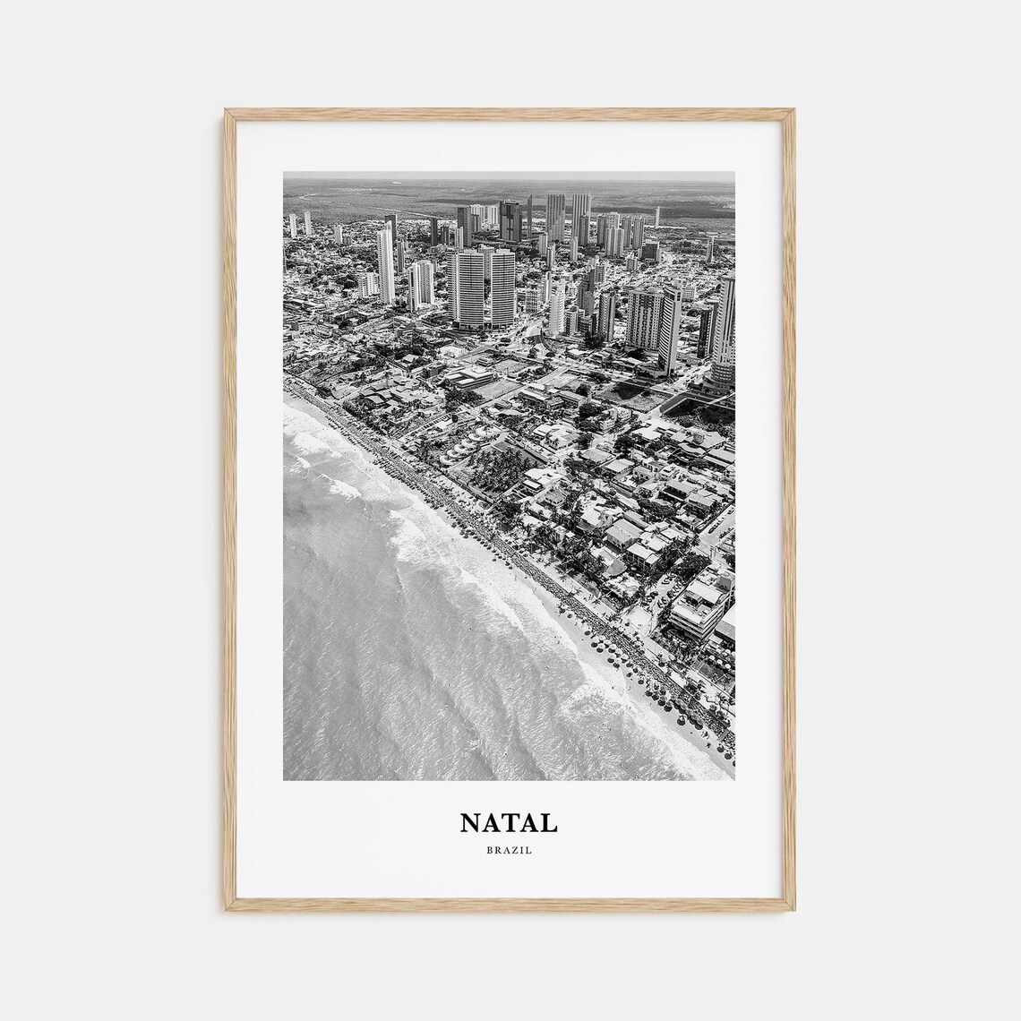 Natal Brazil Aerial View of the Coastal City Along the Beach Poster