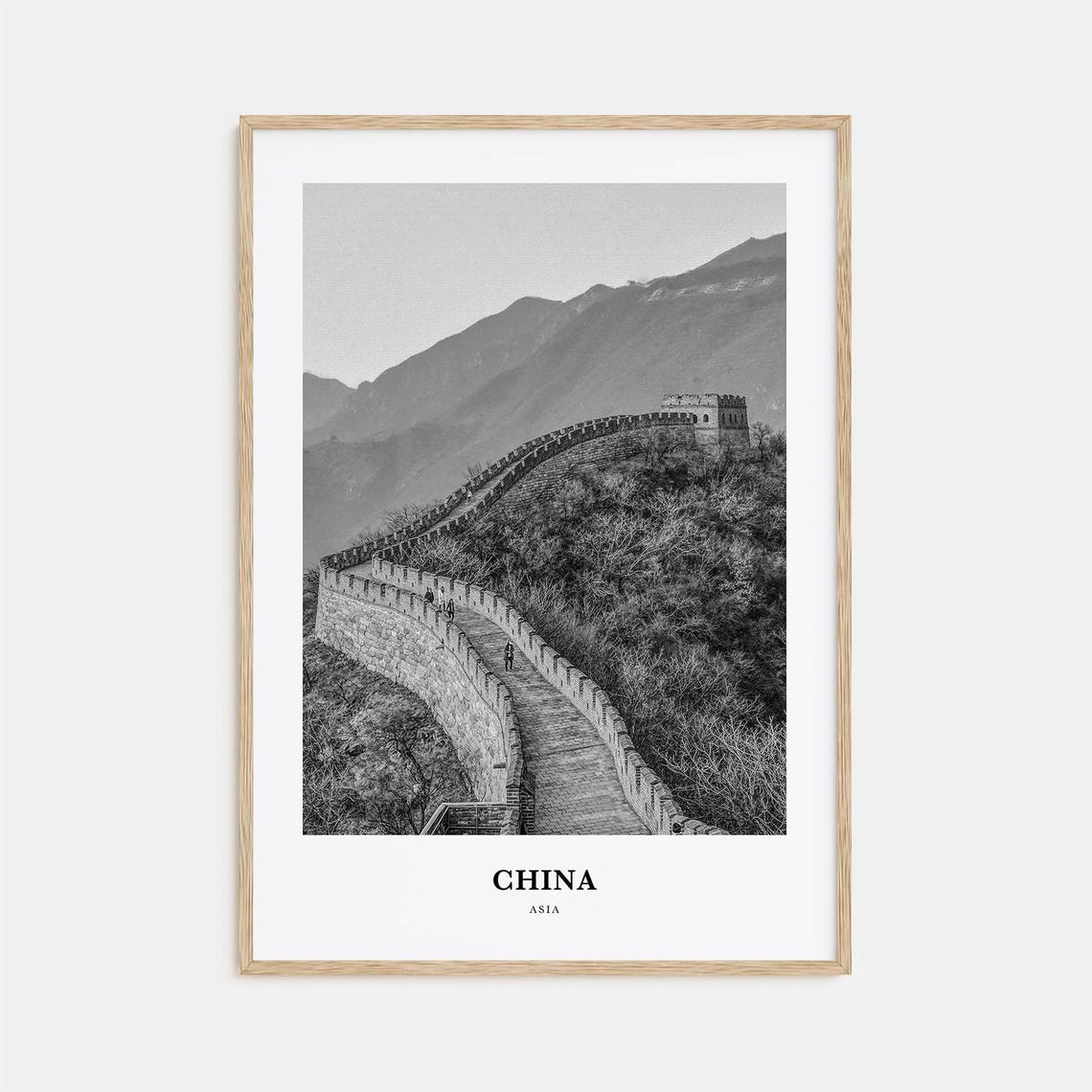 China Great Wall Winding Over Mountain Ridge Scenic View Poster