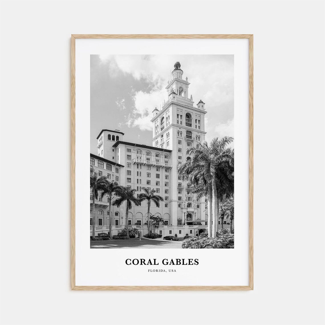 Coral Gables Biltmore Hotel Tower Framed by Tall Palm Trees Poster