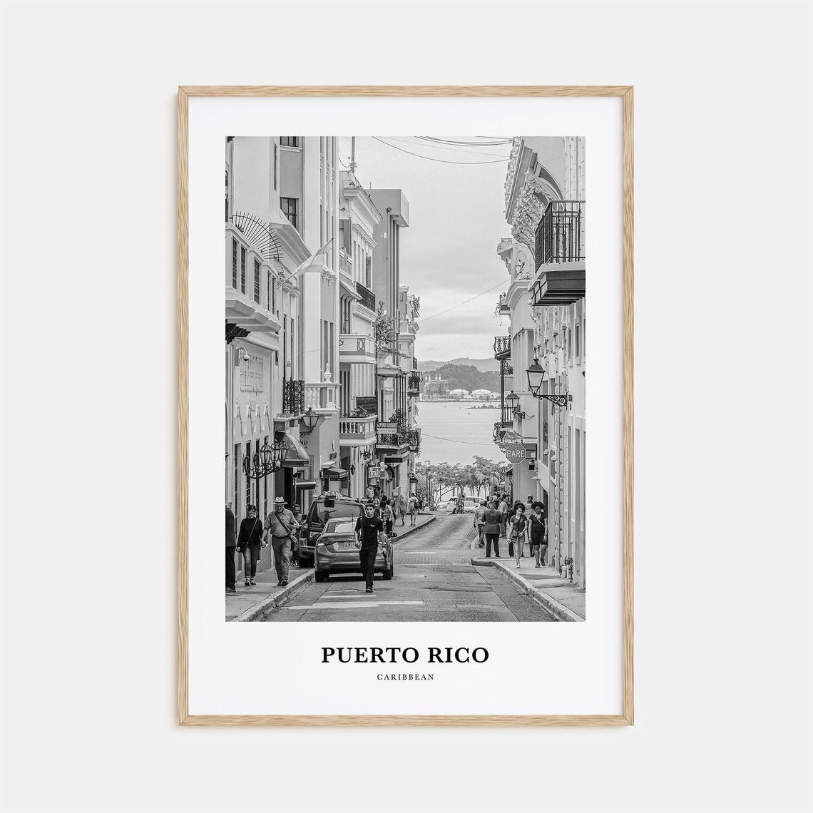 Puerto Rico Caribbean Old San Juan Colonial Street Scene Poster