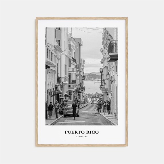 Puerto Rico Caribbean Old San Juan Colonial Street Scene Poster