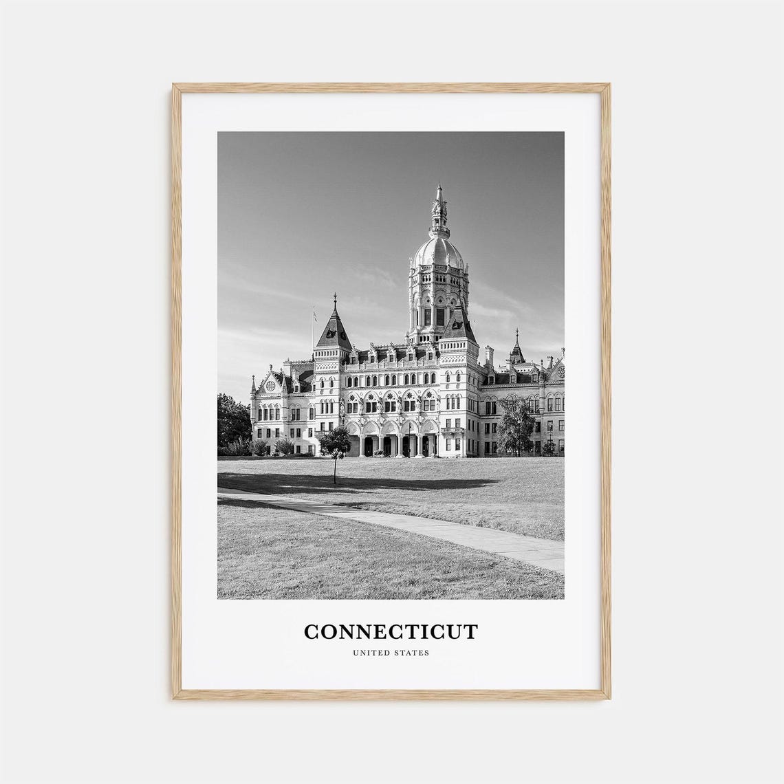 Connecticut State Capitol Building in Hartford Travel Poster