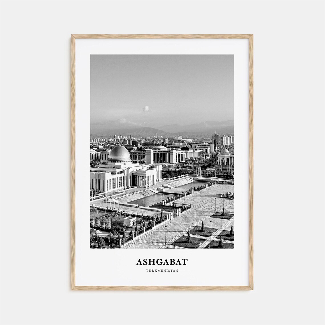 Ashgabat Turkmenistan White Marble Domed Buildings Travel Poster