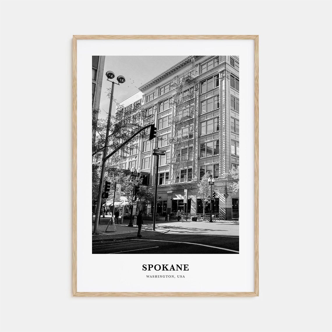 Spokane Washington Downtown Historic Street Corner Photo Poster