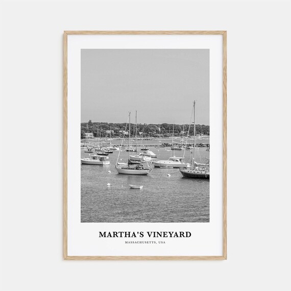 Marthas Vineyard Massachusetts Harbor Sailboats Photo Poster