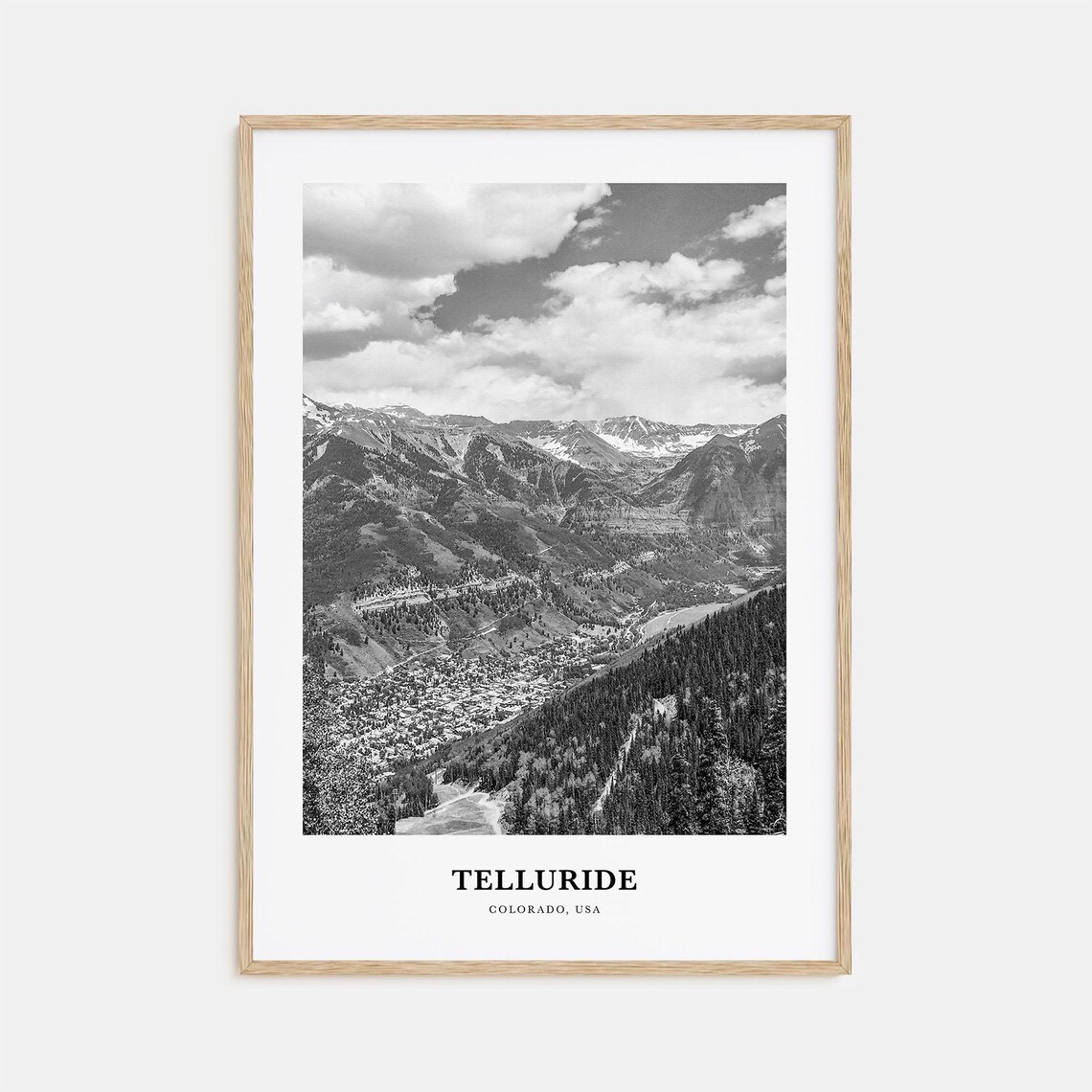 Telluride Colorado Mountain Town Set in a Snowy Valley Panorama Poster