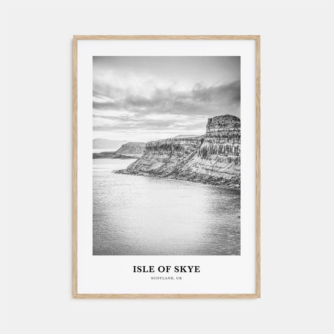 Isle of Skye Scotland Dramatic Cliffs Black and White Poster