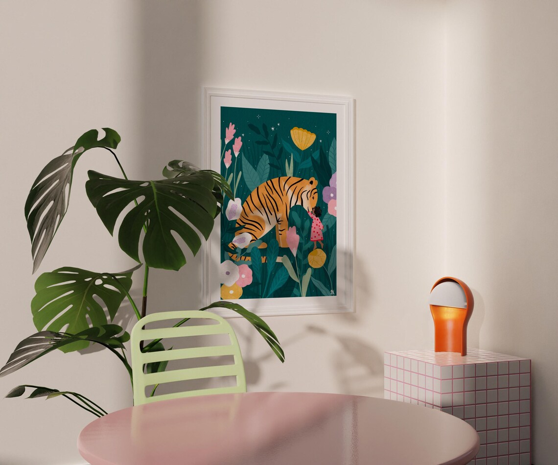 Soley and the Tiger Children, Boho Nursery Art Print - Image 4