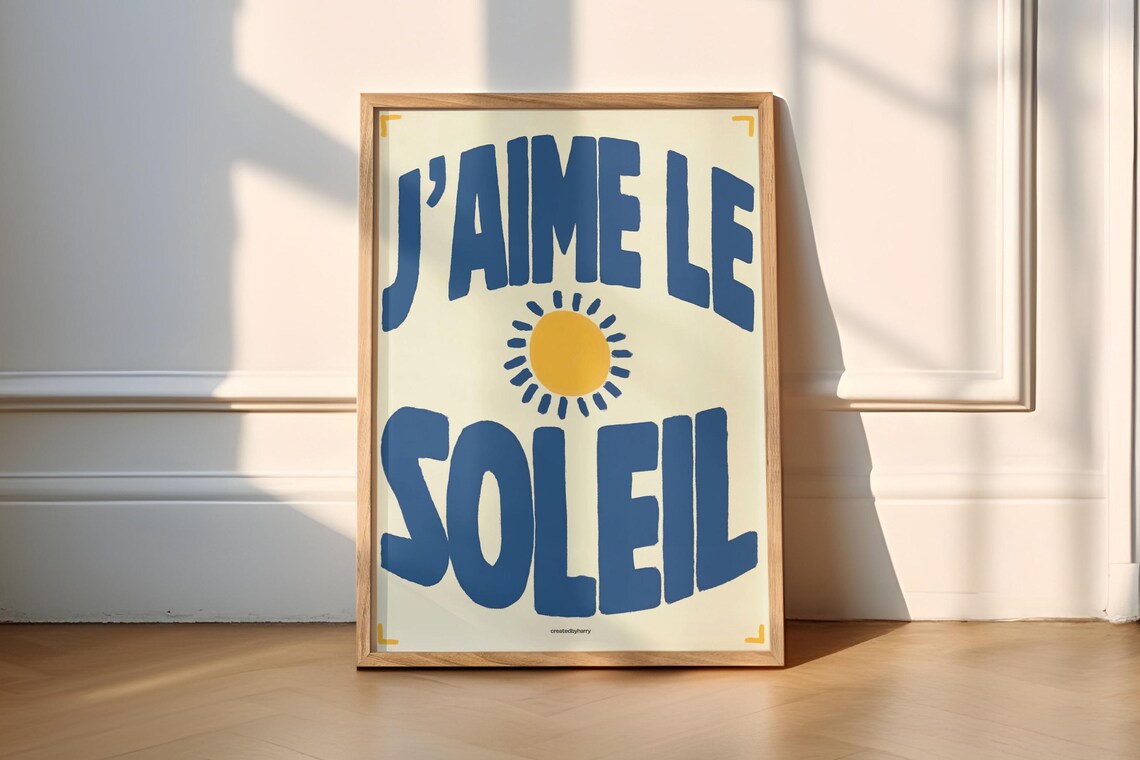 Jaime Le Soleil Summer Poster, Hand Illustrated Art Print