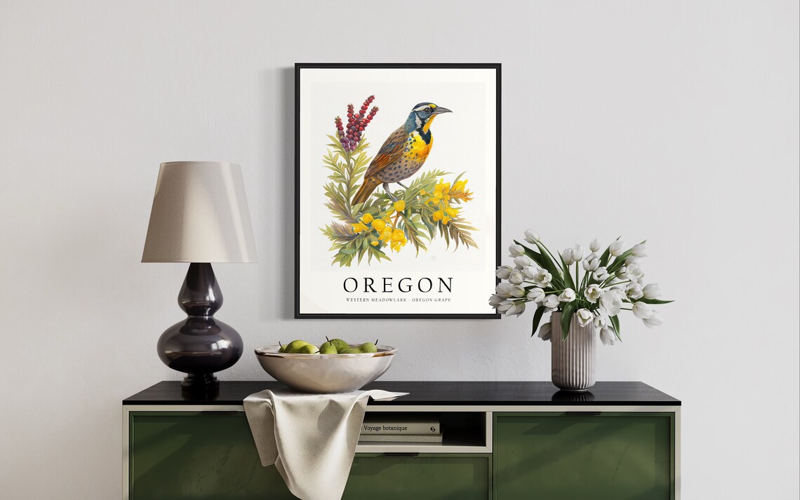 Oregon State Bird Art Print, Oregon Wall Art - Image 2